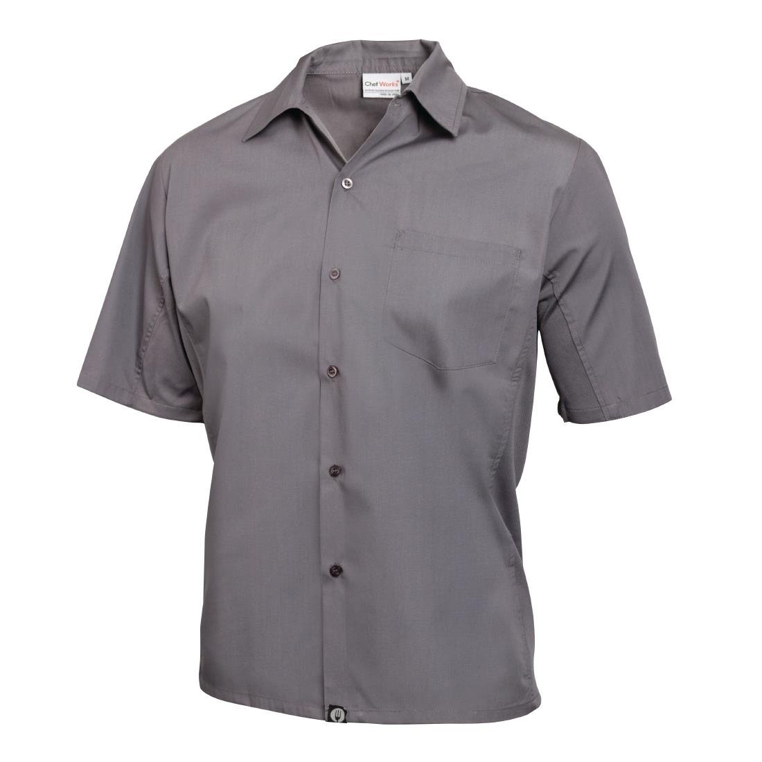 Chef Works Unisex Cool Vent Chefs Shirt Grey S