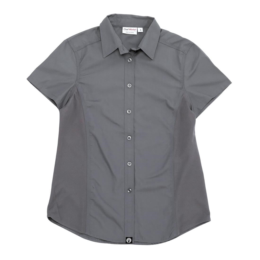 Chef Works Womens Grey Cool Vent Chef Shirt L