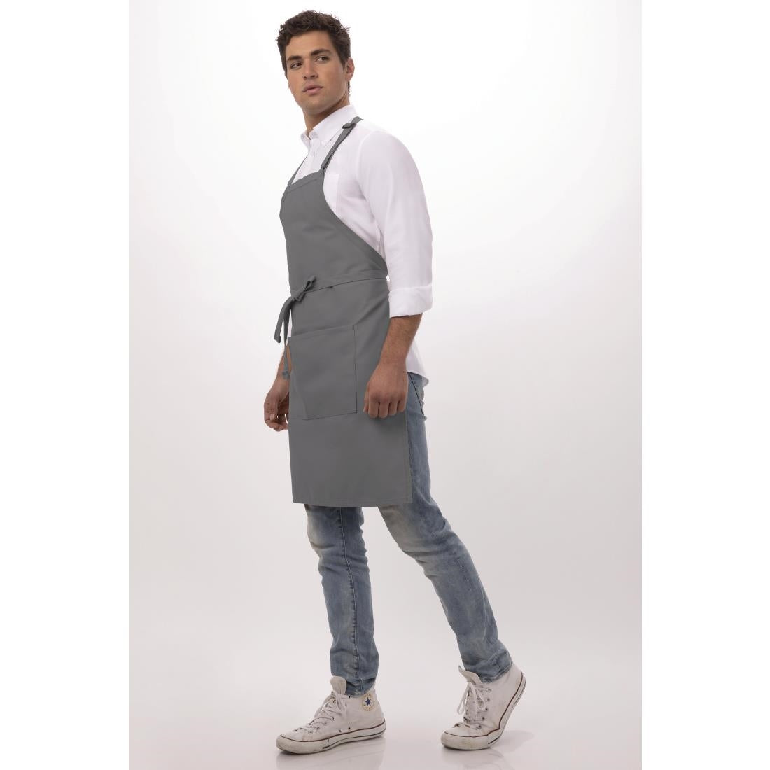 Chef Works Bib Apron Grey