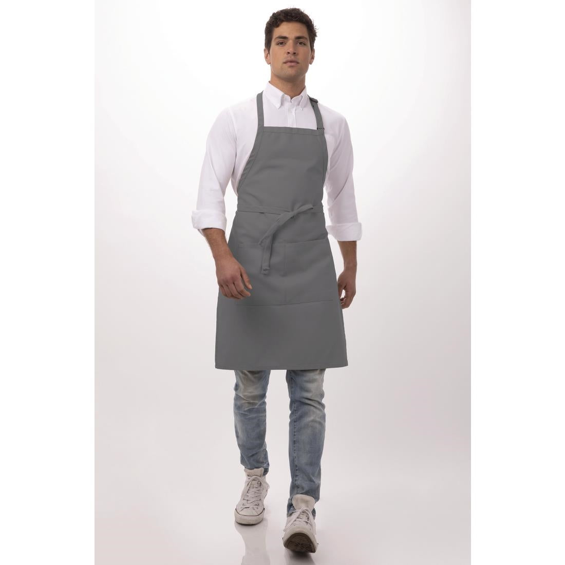Chef Works Bib Apron Grey