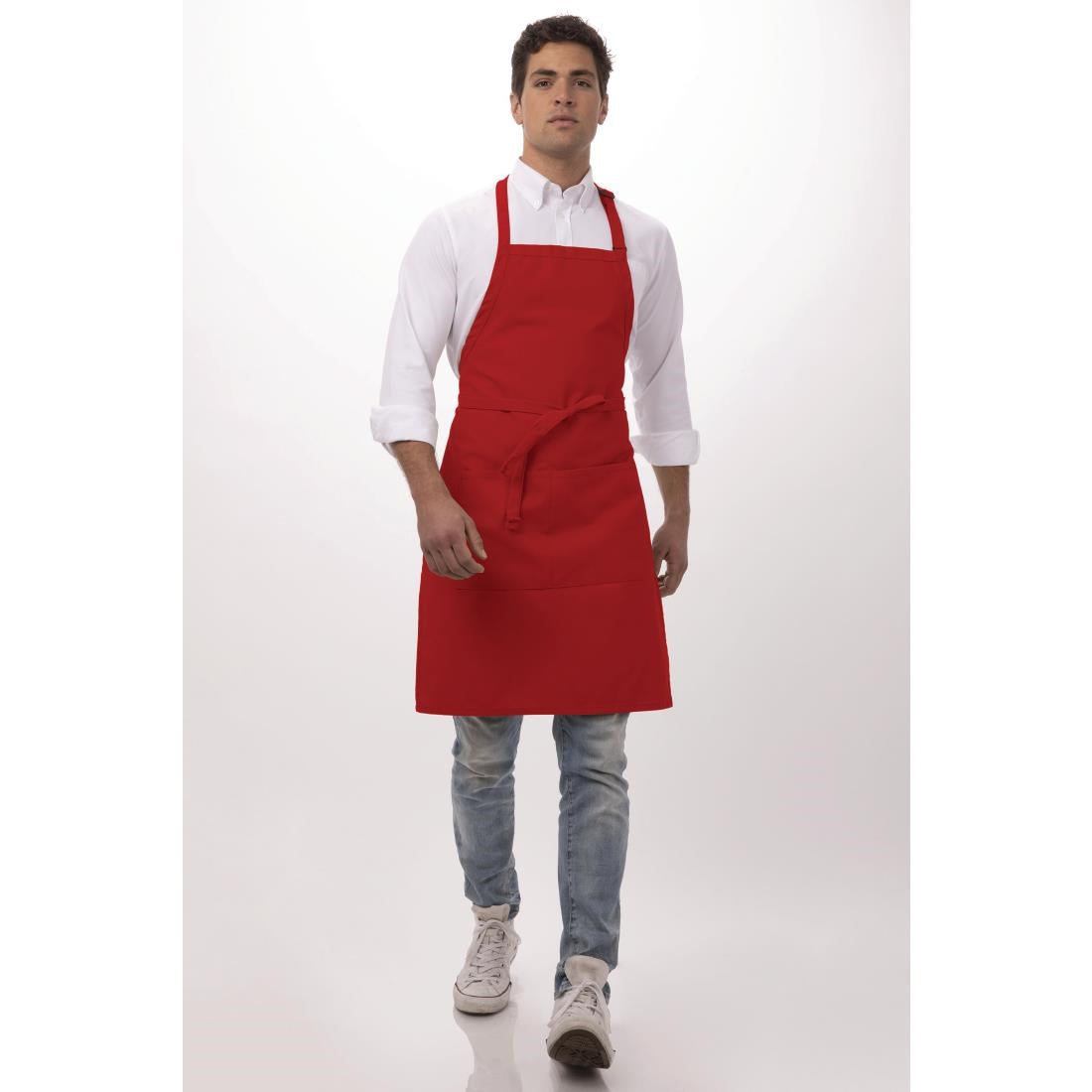Chef Works Bib Apron Red