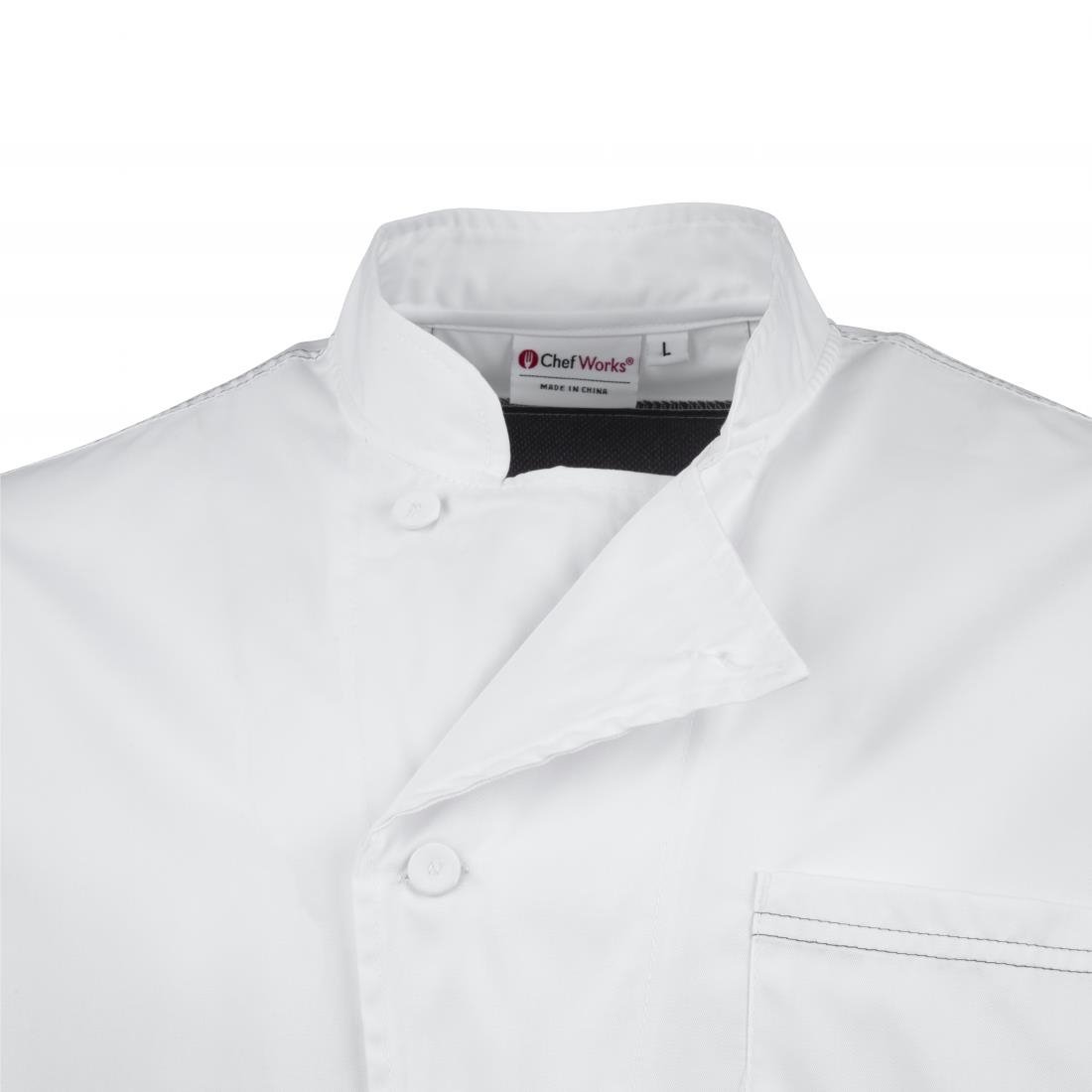 Chef Works Valais Unisex Chef Jacket White with Grey 2XL