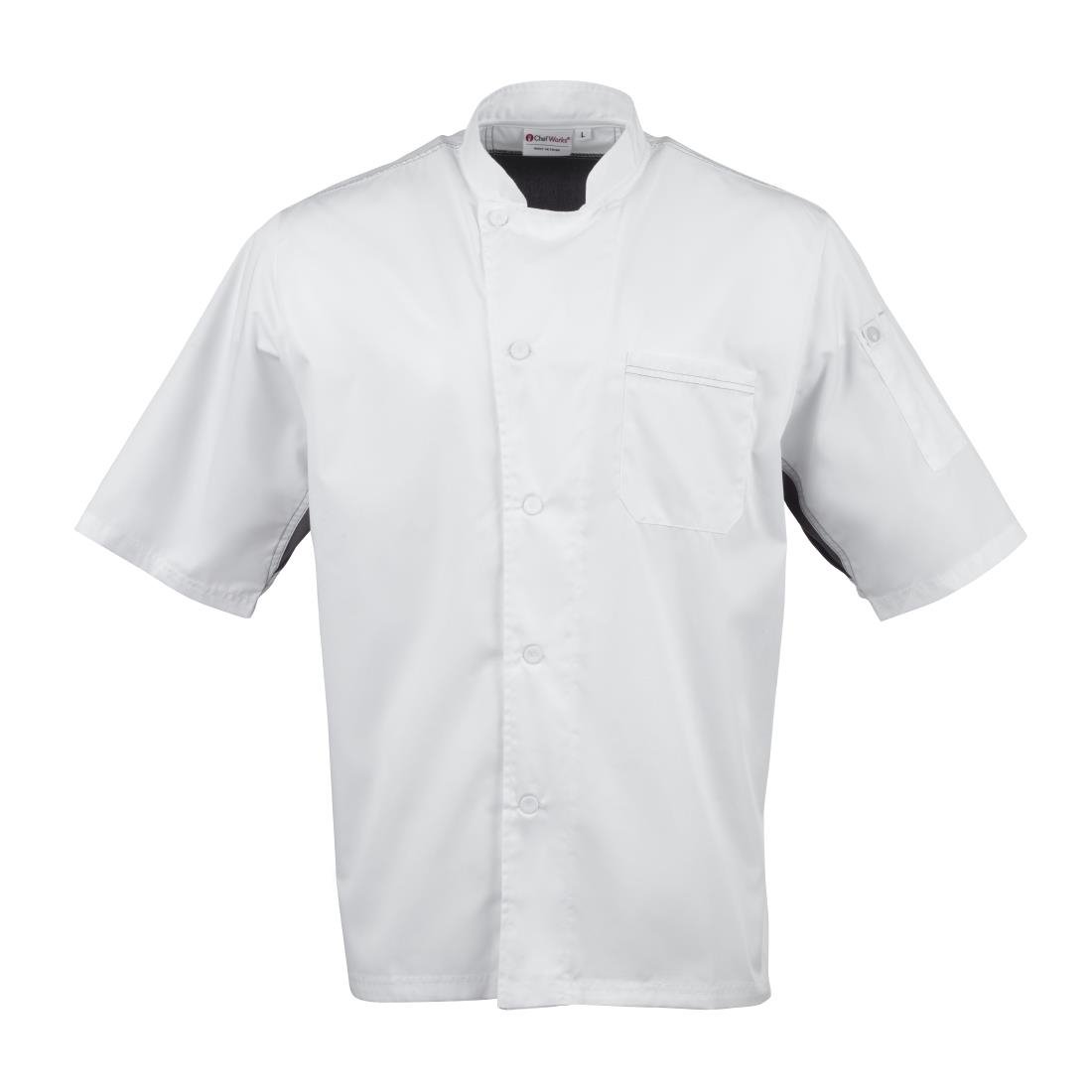Chef Works Valais Unisex Chef Jacket White with Grey 2XL