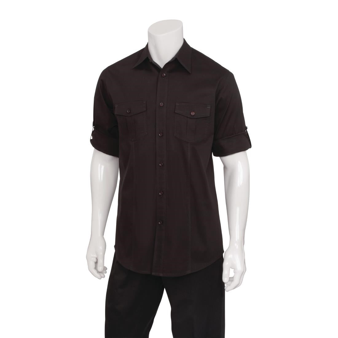 Chef Works Mens Pilot Shirt Black M