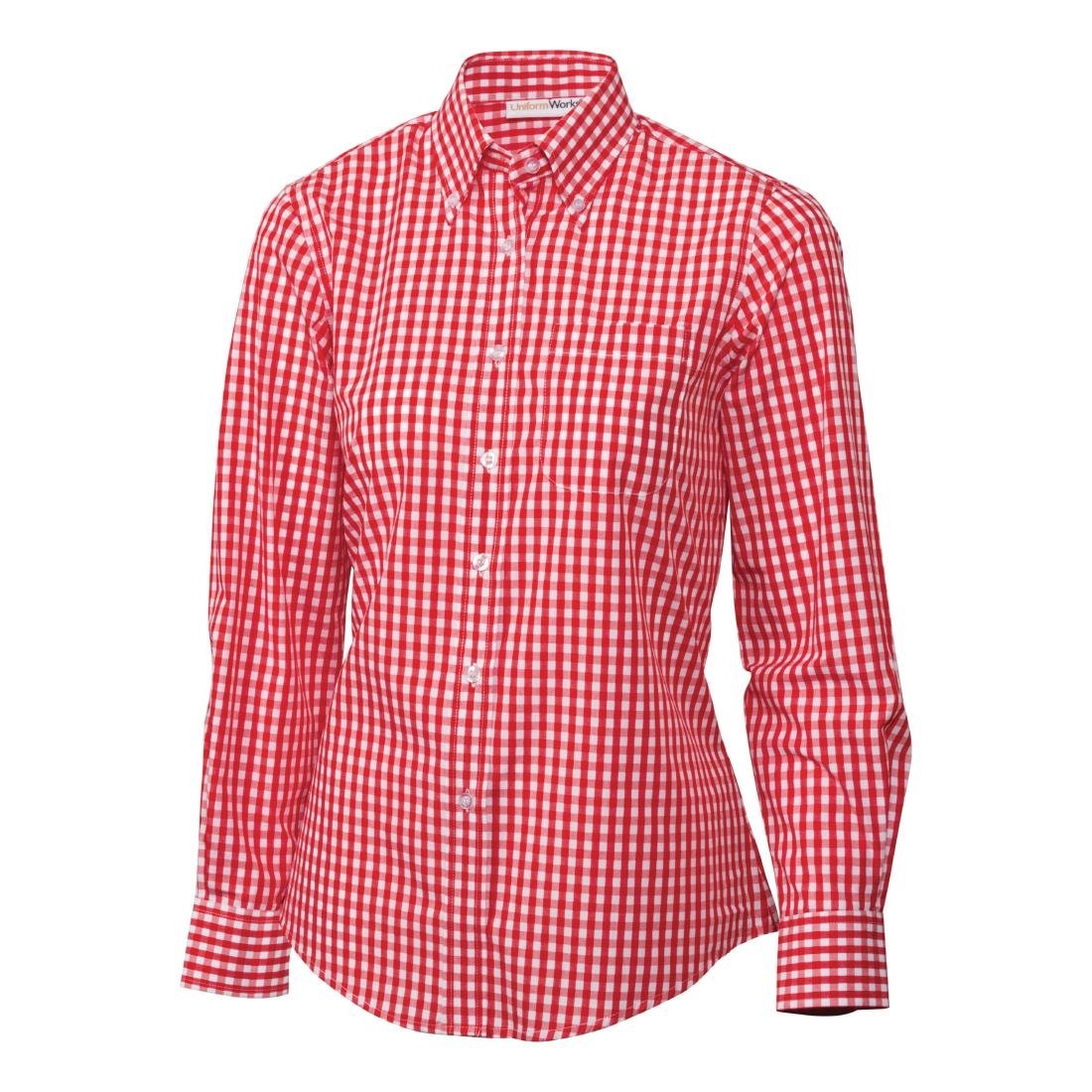 Chef Works Womens Gingham Shirt Red XS