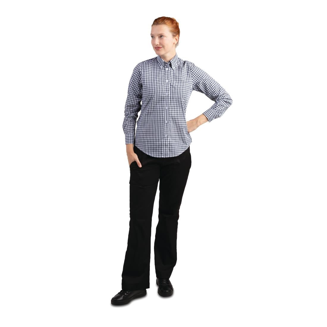Chef Works Womens Gingham Shirt Black 2XL