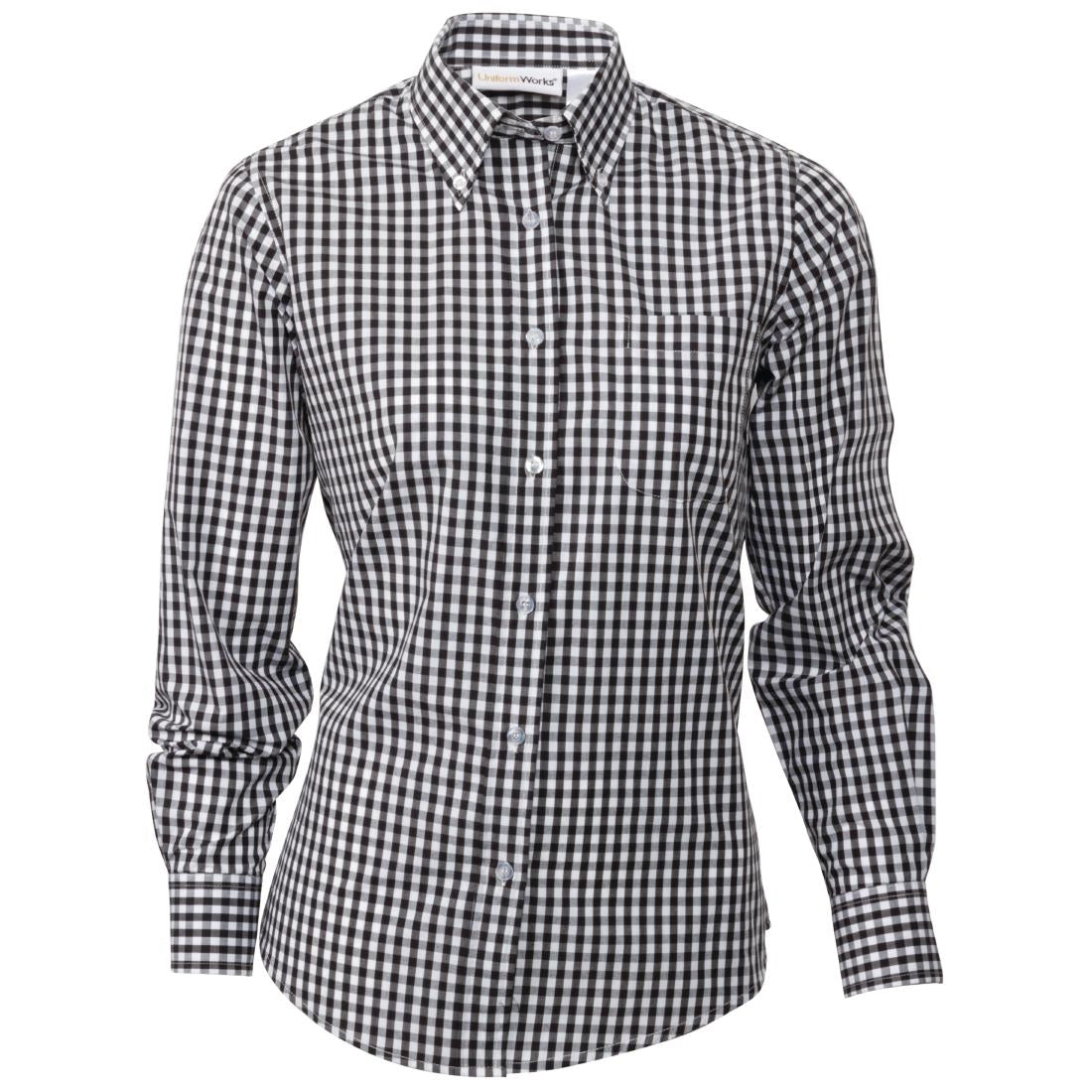 Chef Works Womens Gingham Shirt Black 2XL
