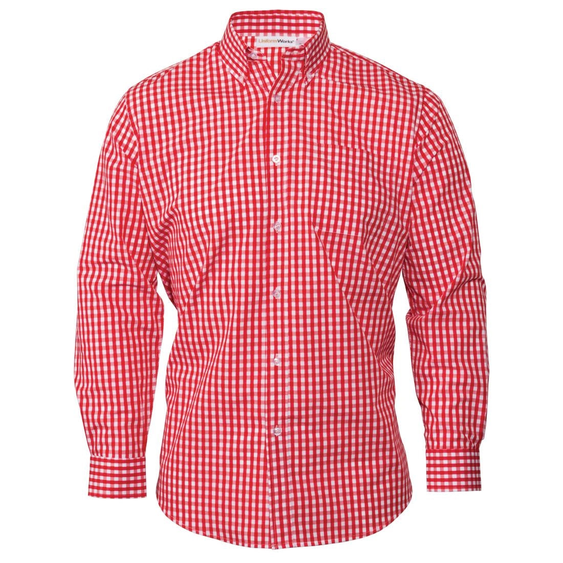Chef Works Mens Gingham Shirt Red 3XL