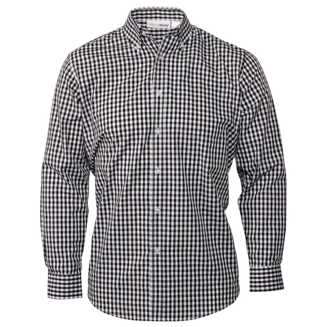 Chef Works Mens Gingham Shirt Black 2XL