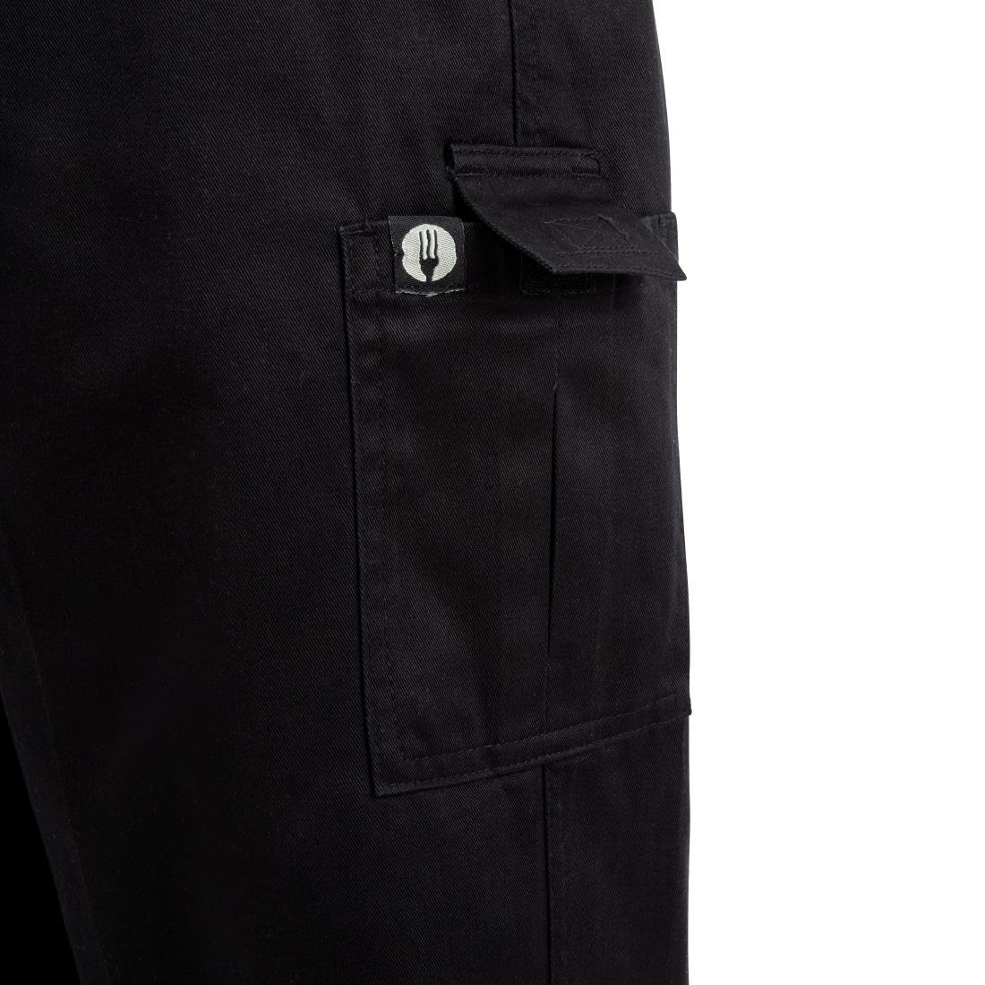Chef Works Unisex Classic Fit Cargo Chefs Trousers Black S