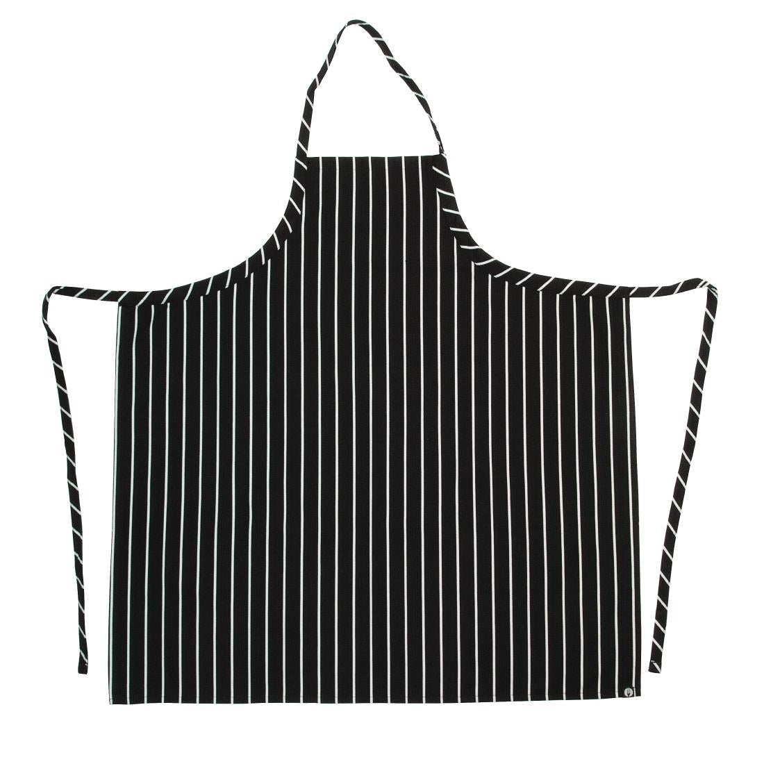 Chef Works Premium Butchers Stripe Bib Apron Black/White