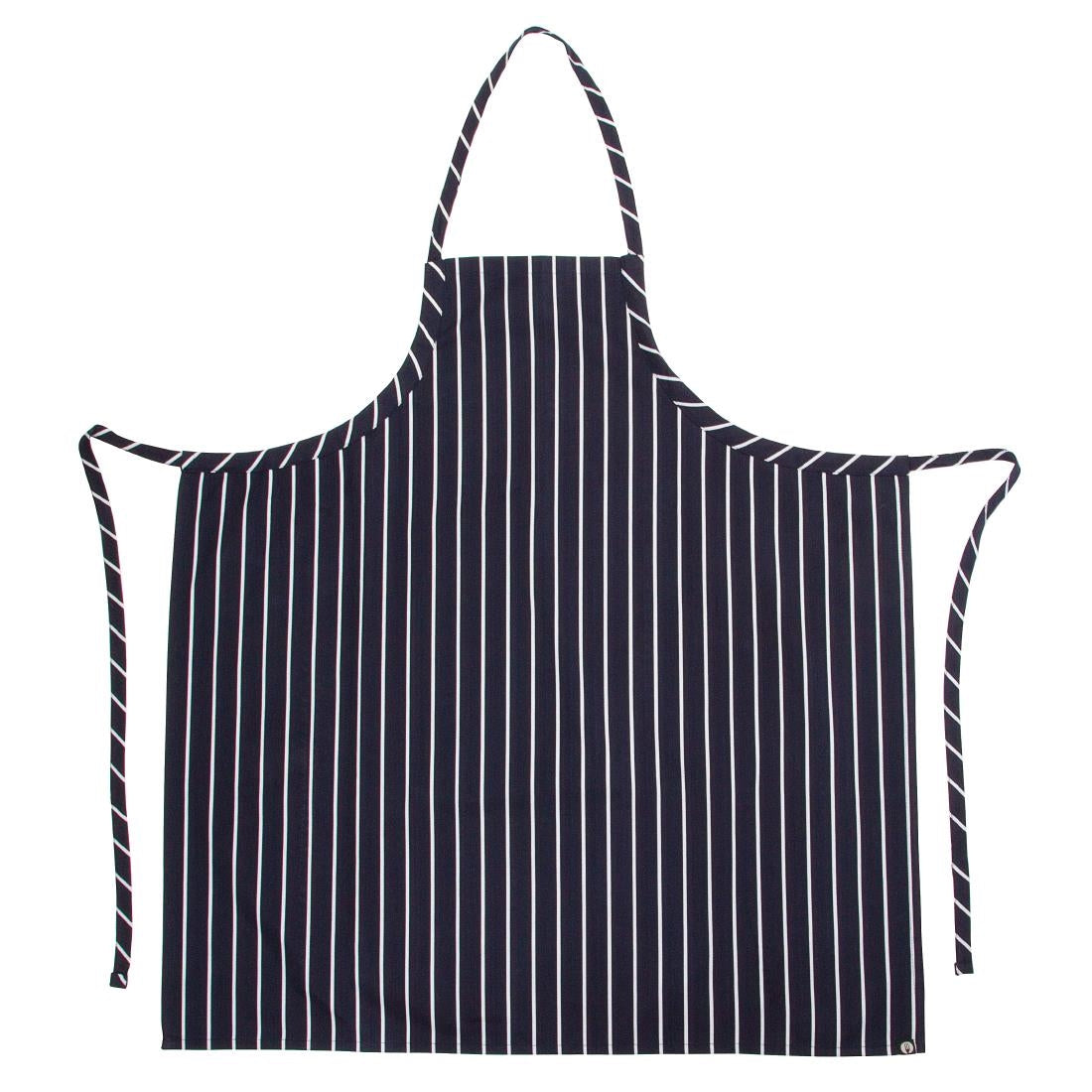 Chef Works Premium Butchers Stripe Bib Apron Blue/White