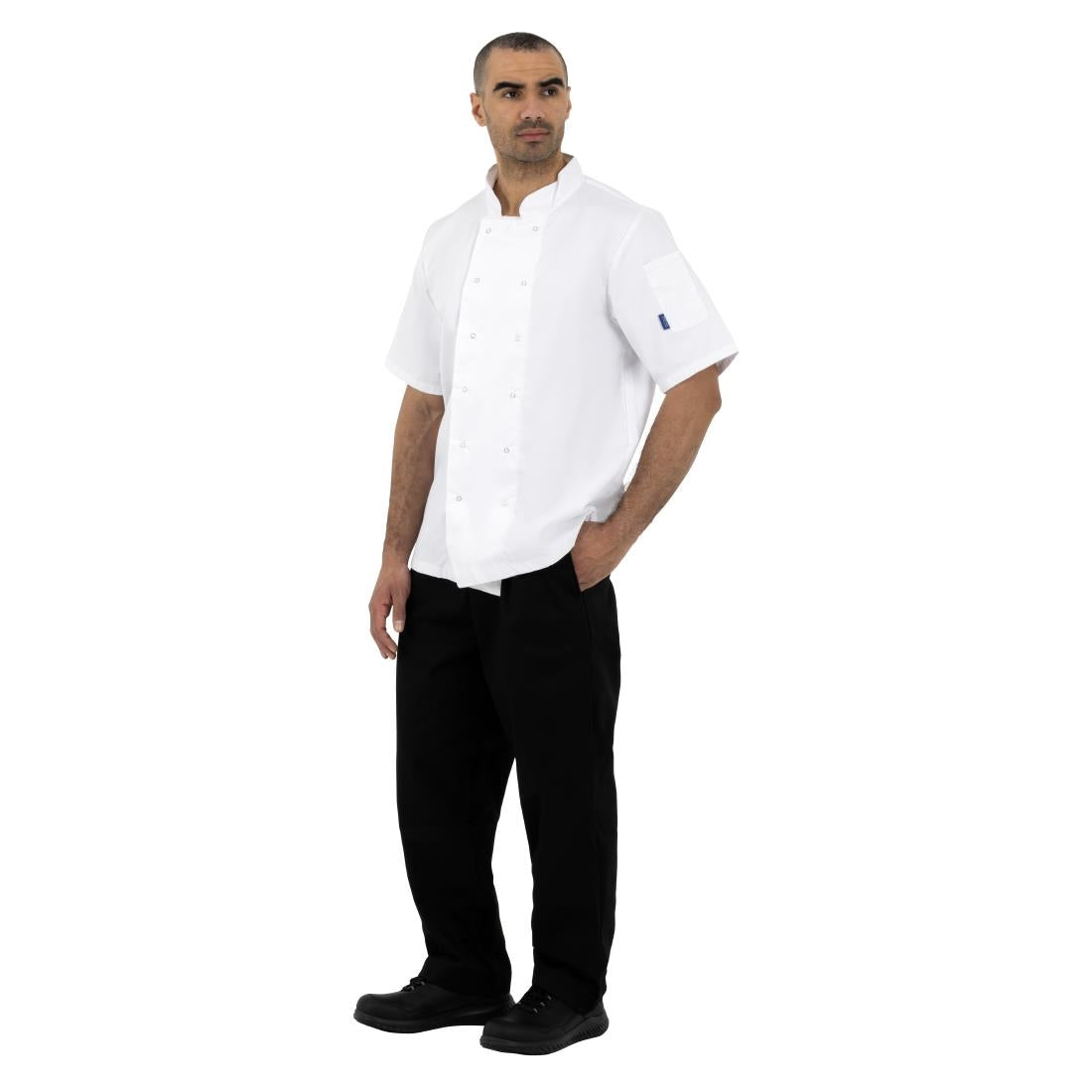 Whites Boston Unisex Chef Jackets Short Sleeve White L (5 Pack)
