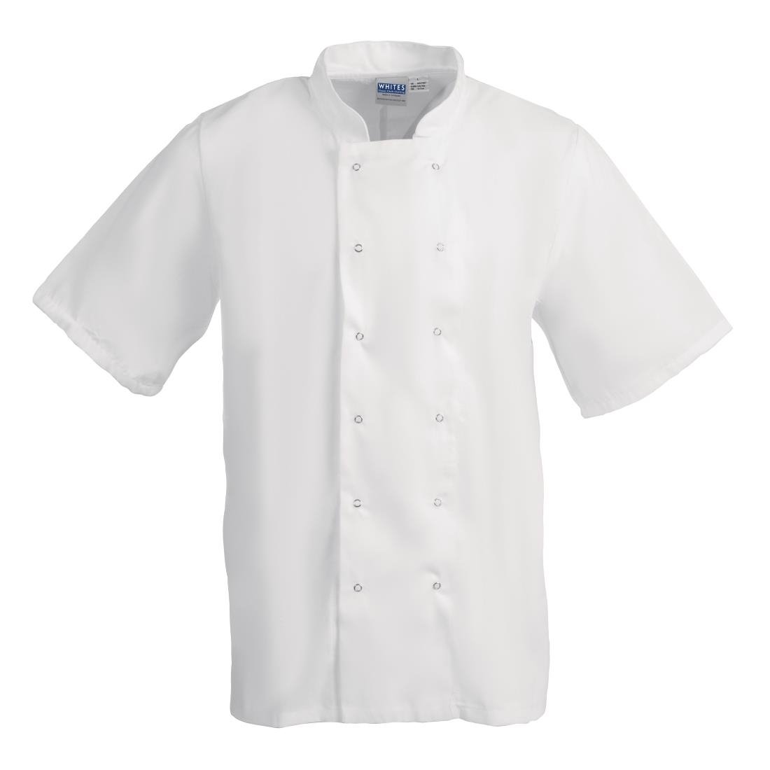Whites Boston Unisex Chef Jacket Short Sleeve White L