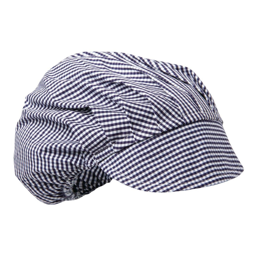Whites Peaked Unisex Hat Blue & White Check