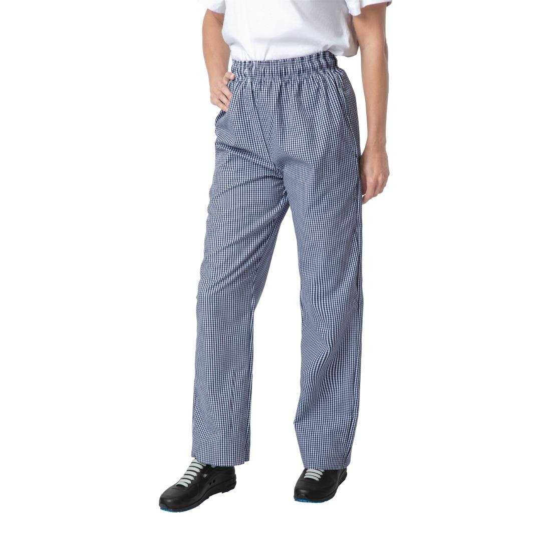 Whites Unisex Vegas Chefs Trousers Small Blue & White Check S