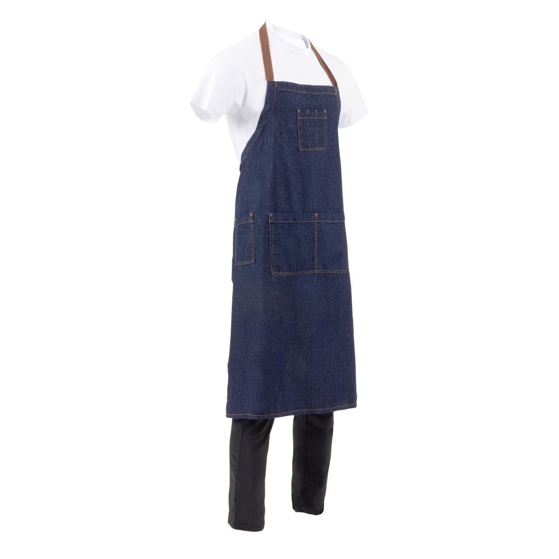 Chef Works Urban Memphis Wide Bib Apron Indigo