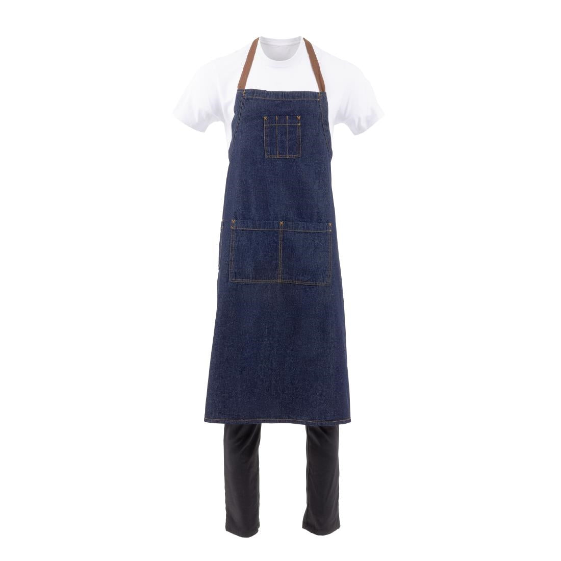 Chef Works Urban Memphis Wide Bib Apron Indigo