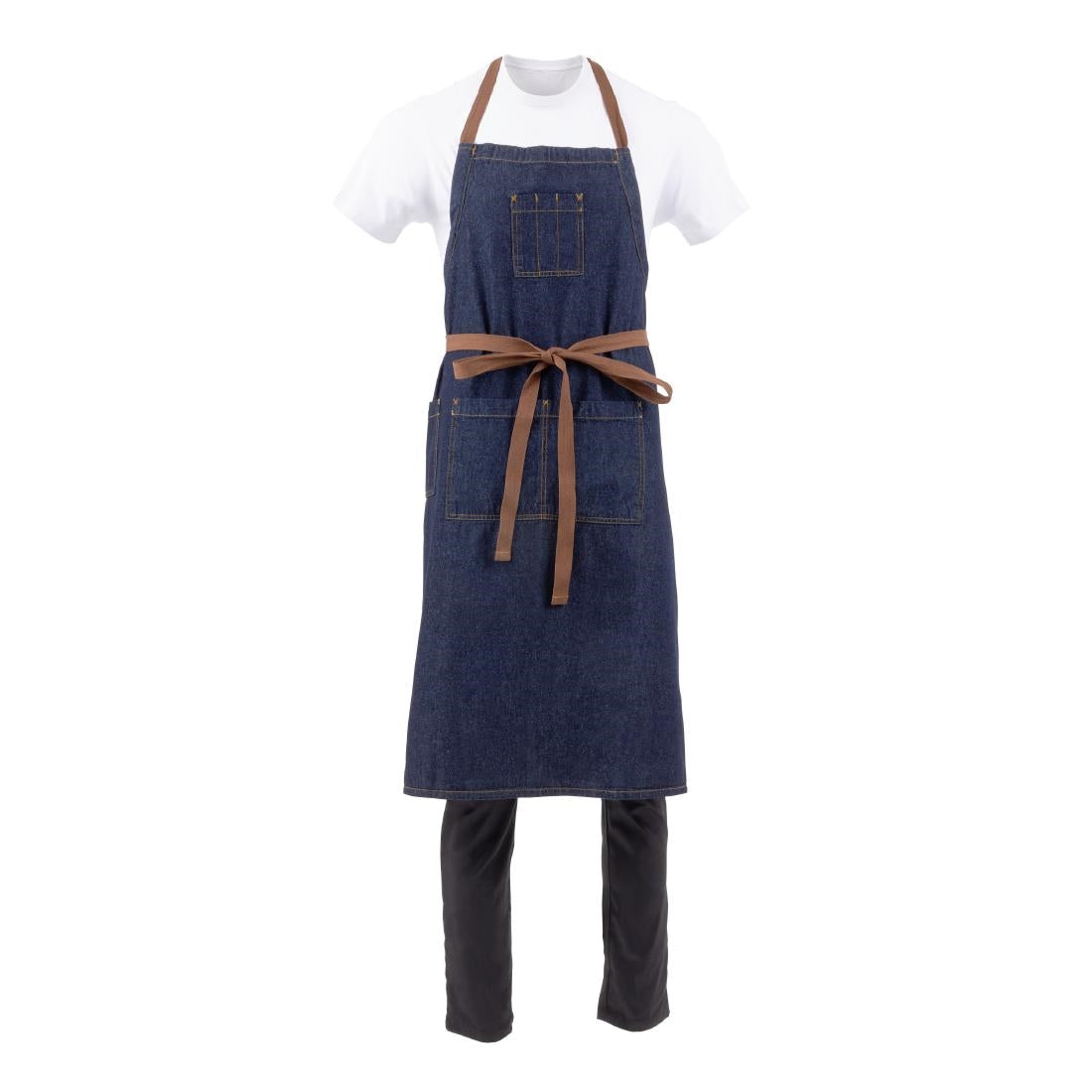 Chef Works Urban Memphis Wide Bib Apron Indigo