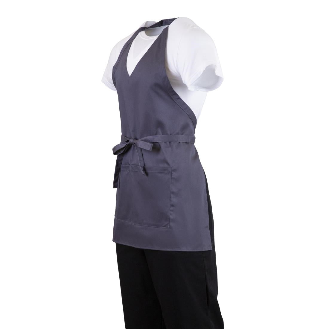 Whites V Neck Service Bib Apron Charcoal