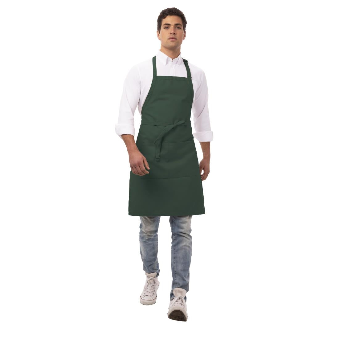 Chef Works Butchers Bib Apron Hunter Green