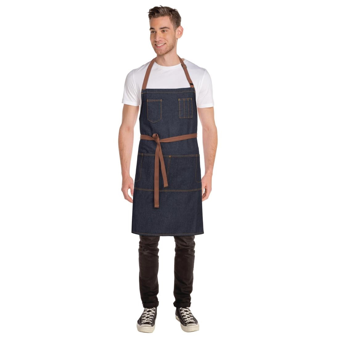 Chef Works Urban Memphis Bib Apron Indigo
