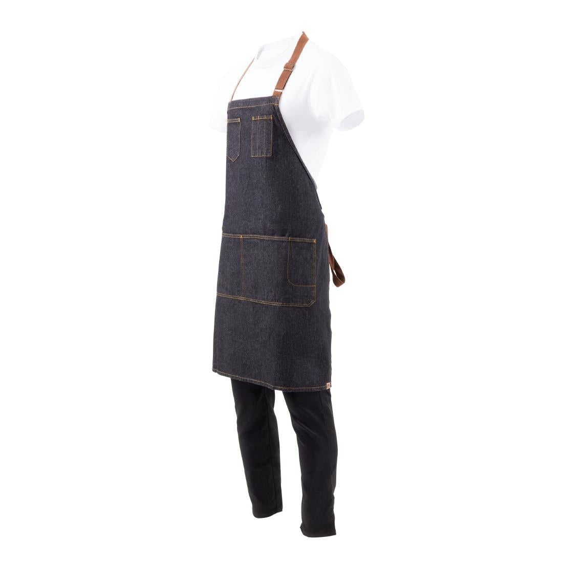 Chef Works Urban Memphis Bib Apron Indigo
