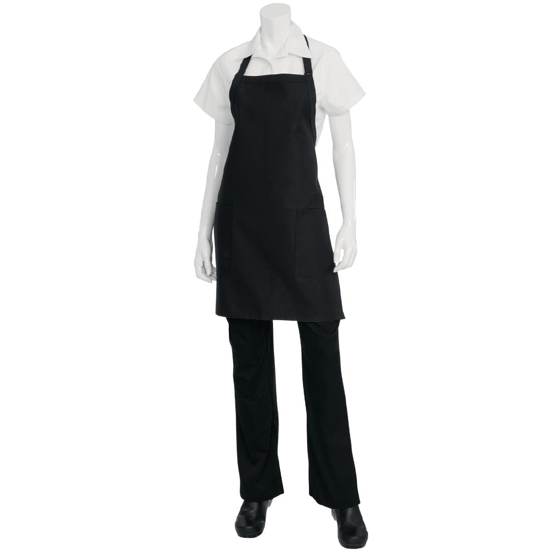 Chef Works Two Pocket Bib Apron Black