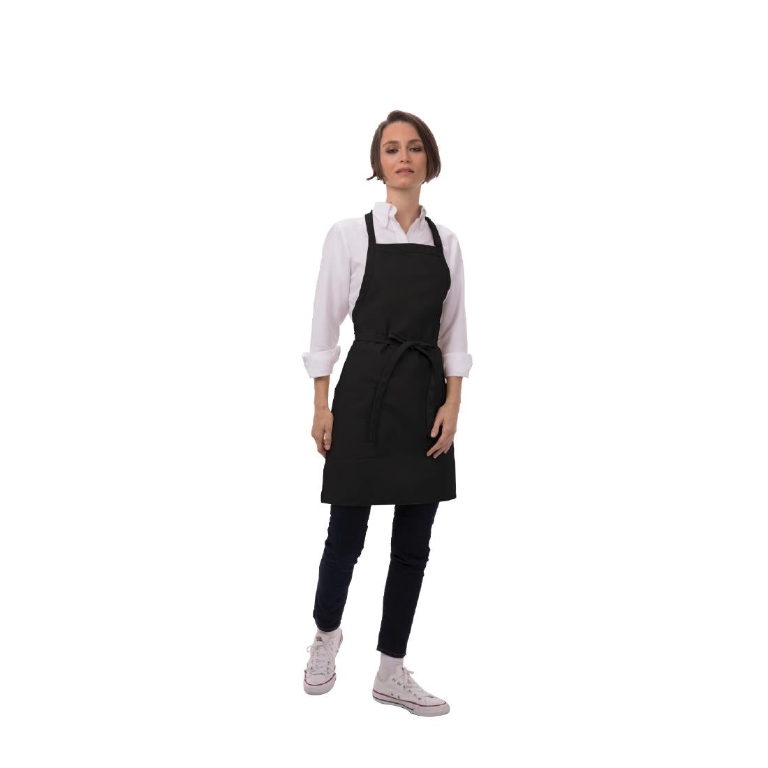 Chef Works Two Pocket Bib Apron Black