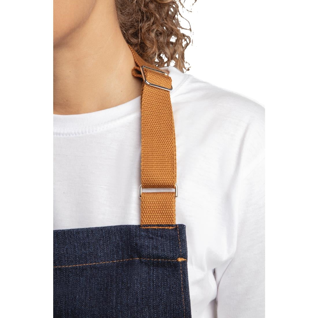 Southside Bistro Apron Denim-Blue With Tan Ties