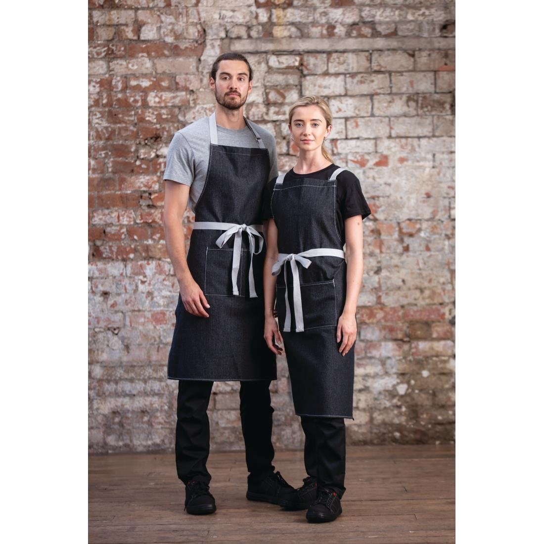 Southside Bib Apron Denim Black