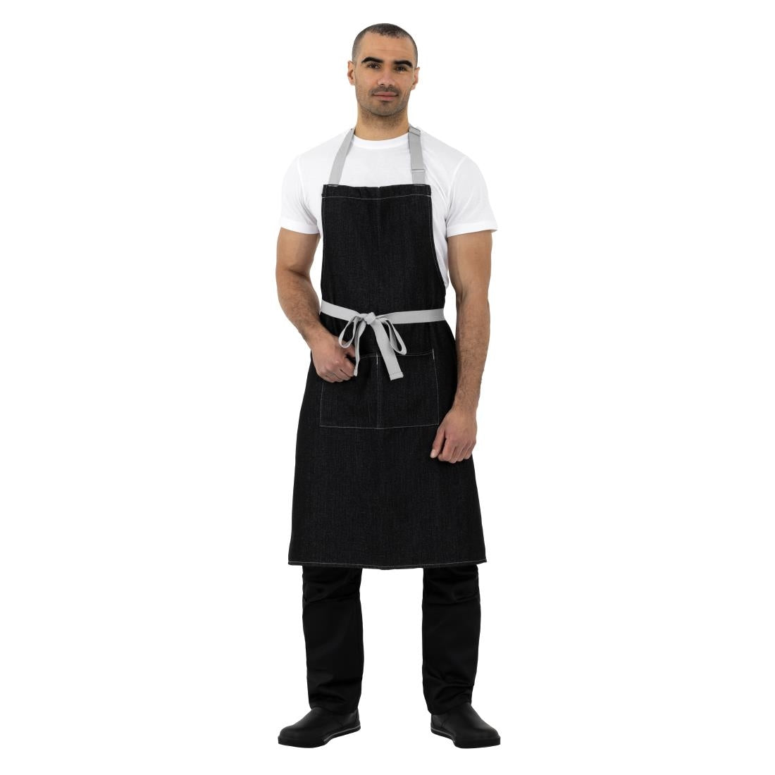 Southside Bib Apron Denim Black