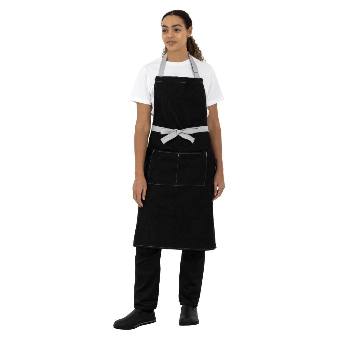 Southside Bib Apron Denim Black