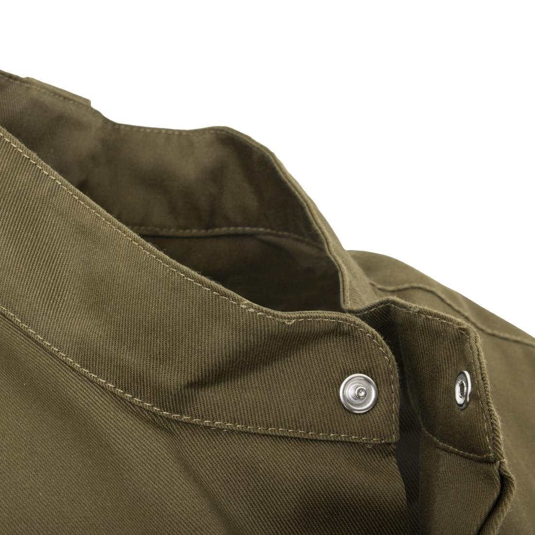 Southside Unisex Chef Jacket Band Collar Khaki XL