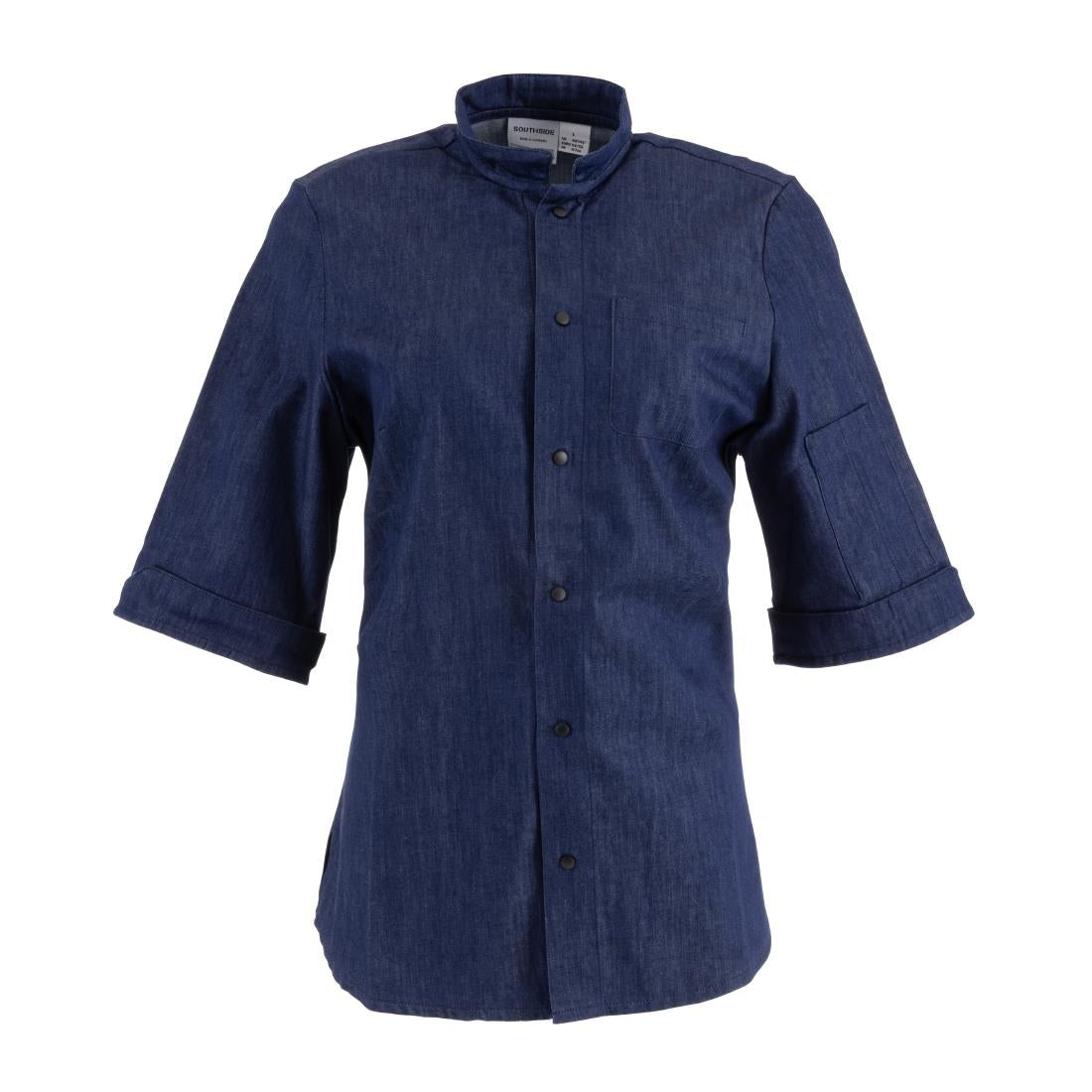 Southside NY Queens Womens Denim Lightweight Chefs Shirt Size XS