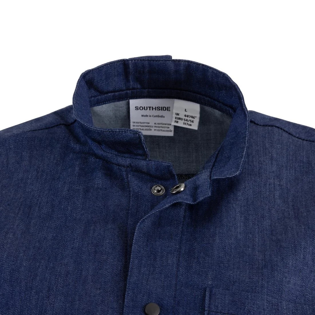 Southside NY Queens Womens Denim Lightweight Chefs Shirt Size L