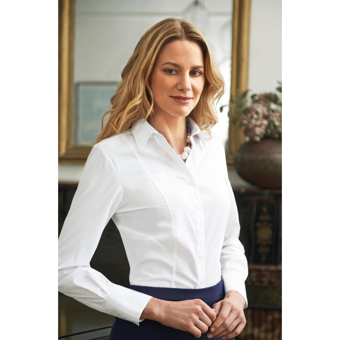 Brook Taverner Ladies Palena Long Sleeve Shirt White Size 6
