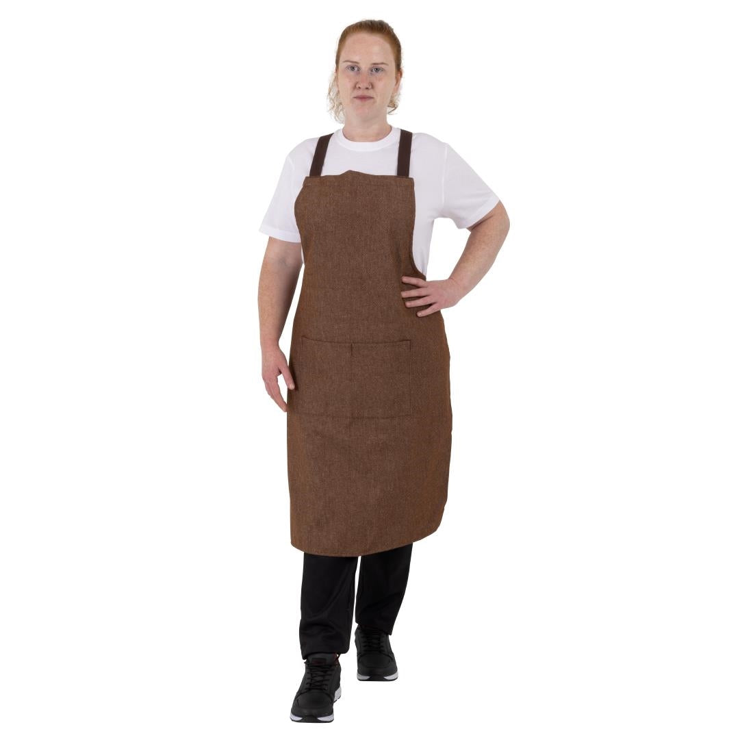 Southside Denim Cross-Back Bib Apron Tan