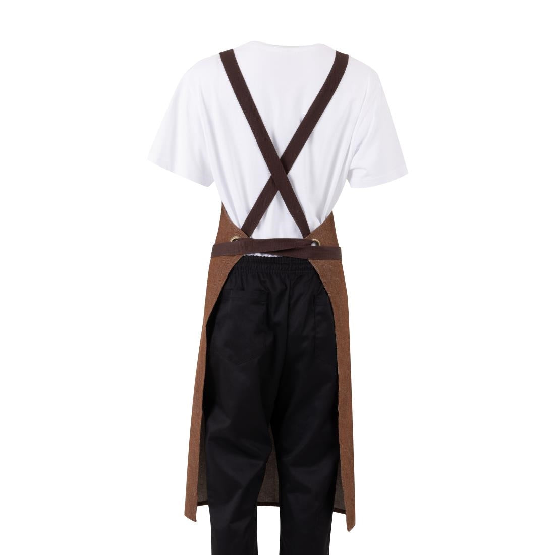 Southside Denim Cross-Back Bib Apron Tan