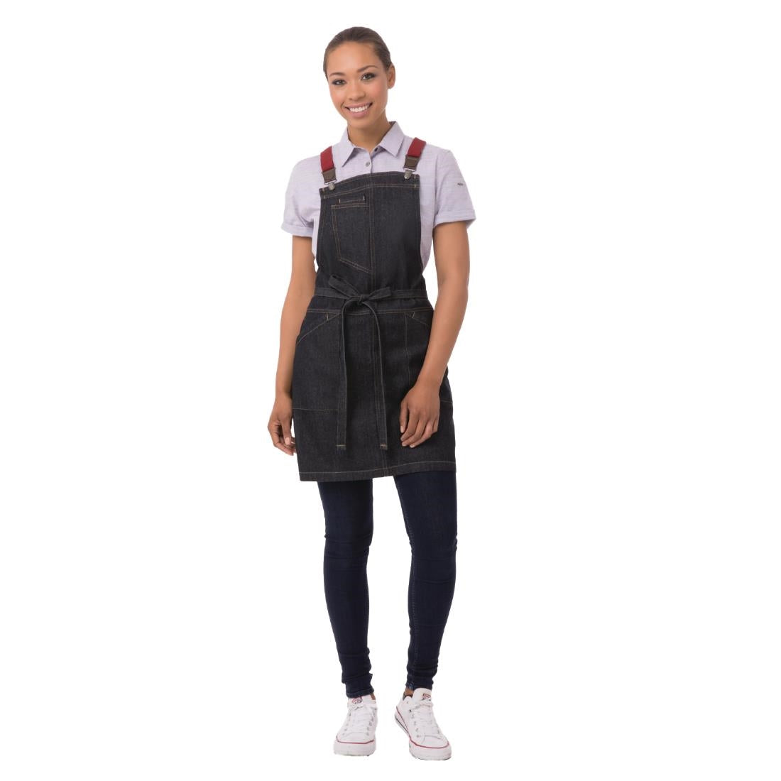 Chef Works Urban Berkeley Denim Short Bib Apron Indigo