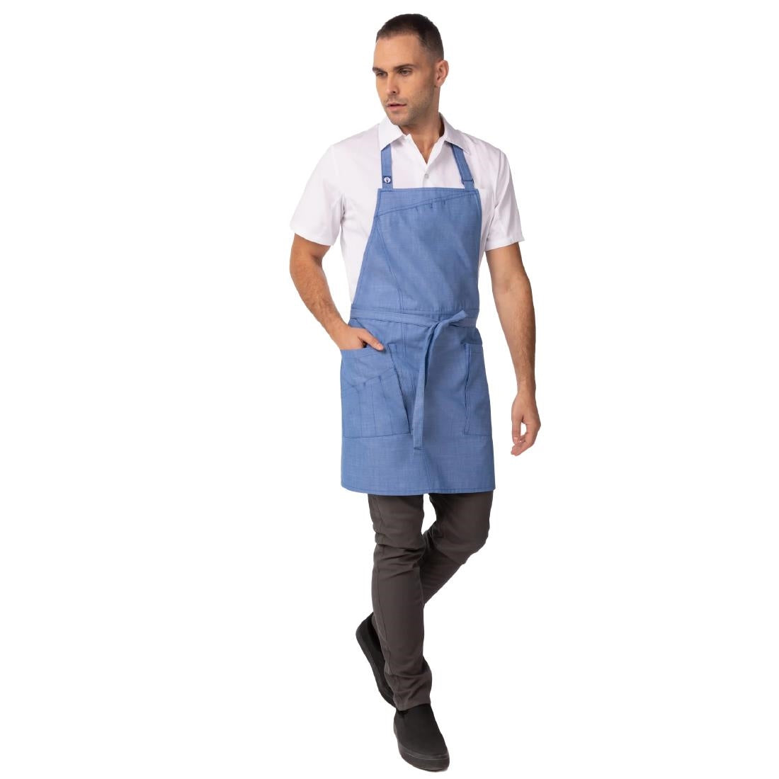 Chef Works Urban Medford Short Bib Apron French Blue