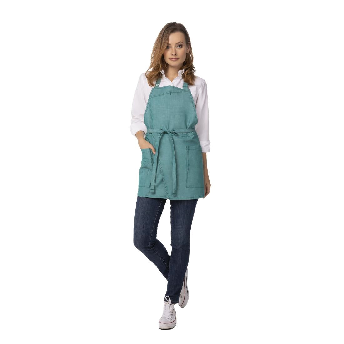 Chef Works Urban Medford Short Bib Apron Jade