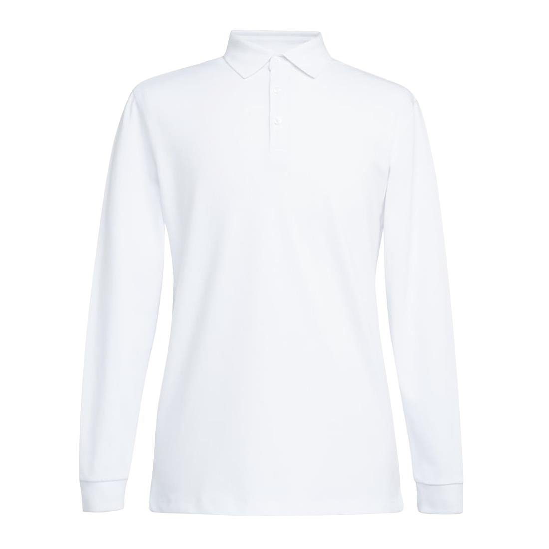 Brook Taverner Frederick Mens Long Sleeve Polo Shirt White Size 2XL
