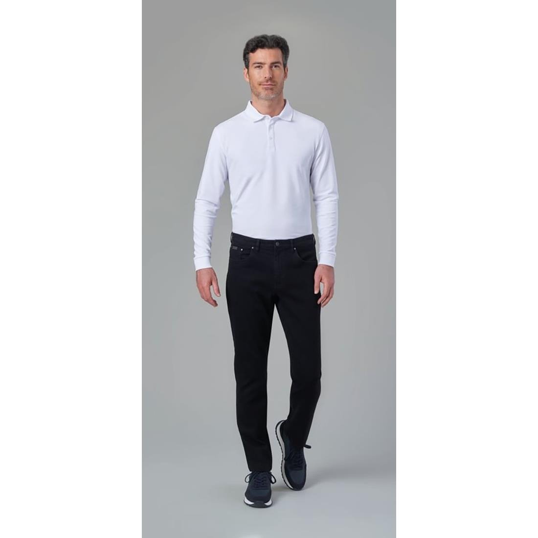 Brook Taverner Frederick Mens Long Sleeve Polo Shirt White Size M