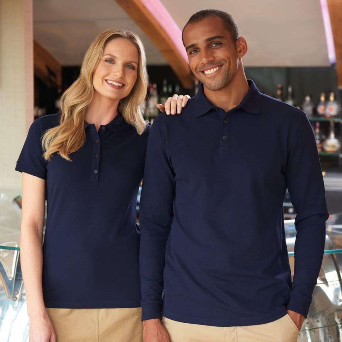 Brook Taverner Frederick Mens Long Sleeve Polo Shirt Navy Size XL