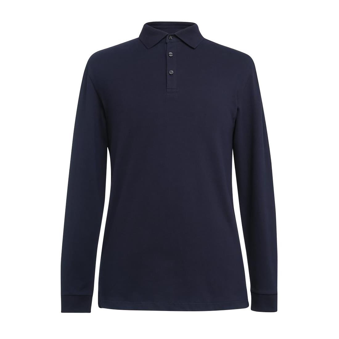 Brook Taverner Frederick Mens Long Sleeve Polo Shirt Navy Size M