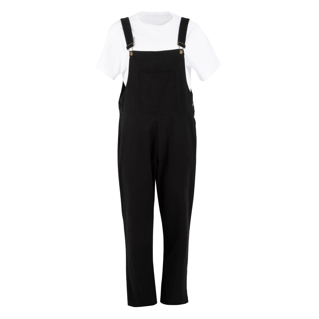 Southside Bib & Brace Cotton Canvas Dungarees Cotton Black XL