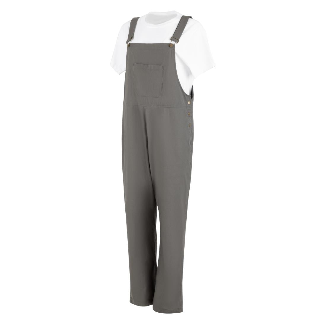 Southside Bib & Brace Cotton Canvas Dungarees Khaki Black L