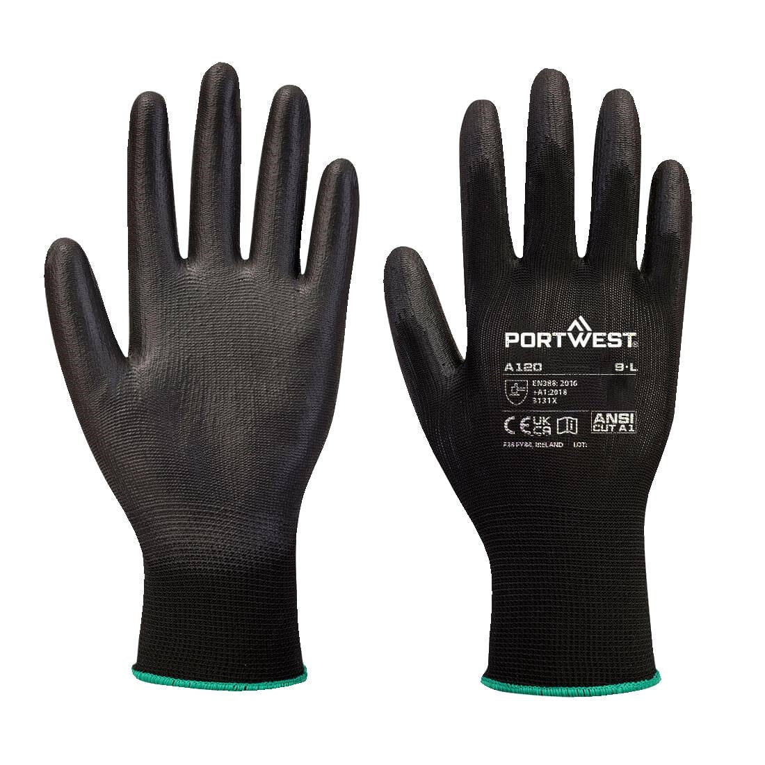 Portwest Black PU Palm Glove Size M