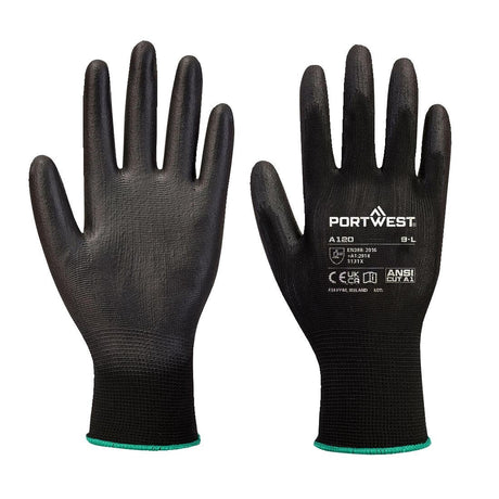 Portwest Black PU Palm Glove Size L